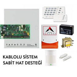 PARADOX SP4000 SET ( PANEL, KEYPAD, SİREN, 1 x PIR, 1 x MK, AKÜ, TRAFO )